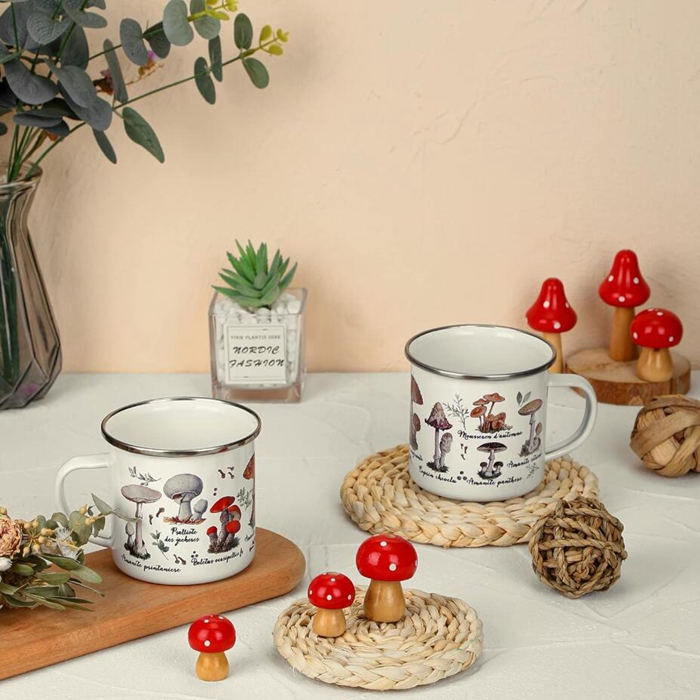 Camping Mugs Set Enamel Coffee Cup for Drinking Outdoor Anniversary Wedding