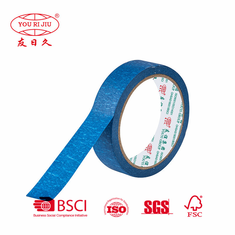 Yourijiu Painter Crepe Paper Automotive Car Decoration Color Orange Blue Red Waterproof Masking Tape Jumbo Roll