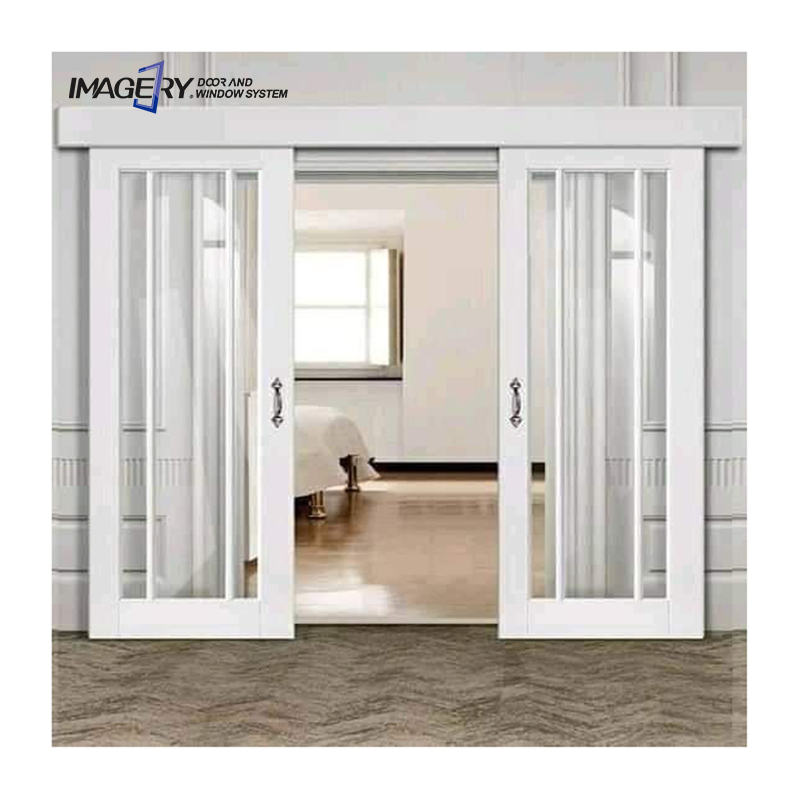 White UPVC Frame PVC Sliding Patio Door with Double Glazing Glass
