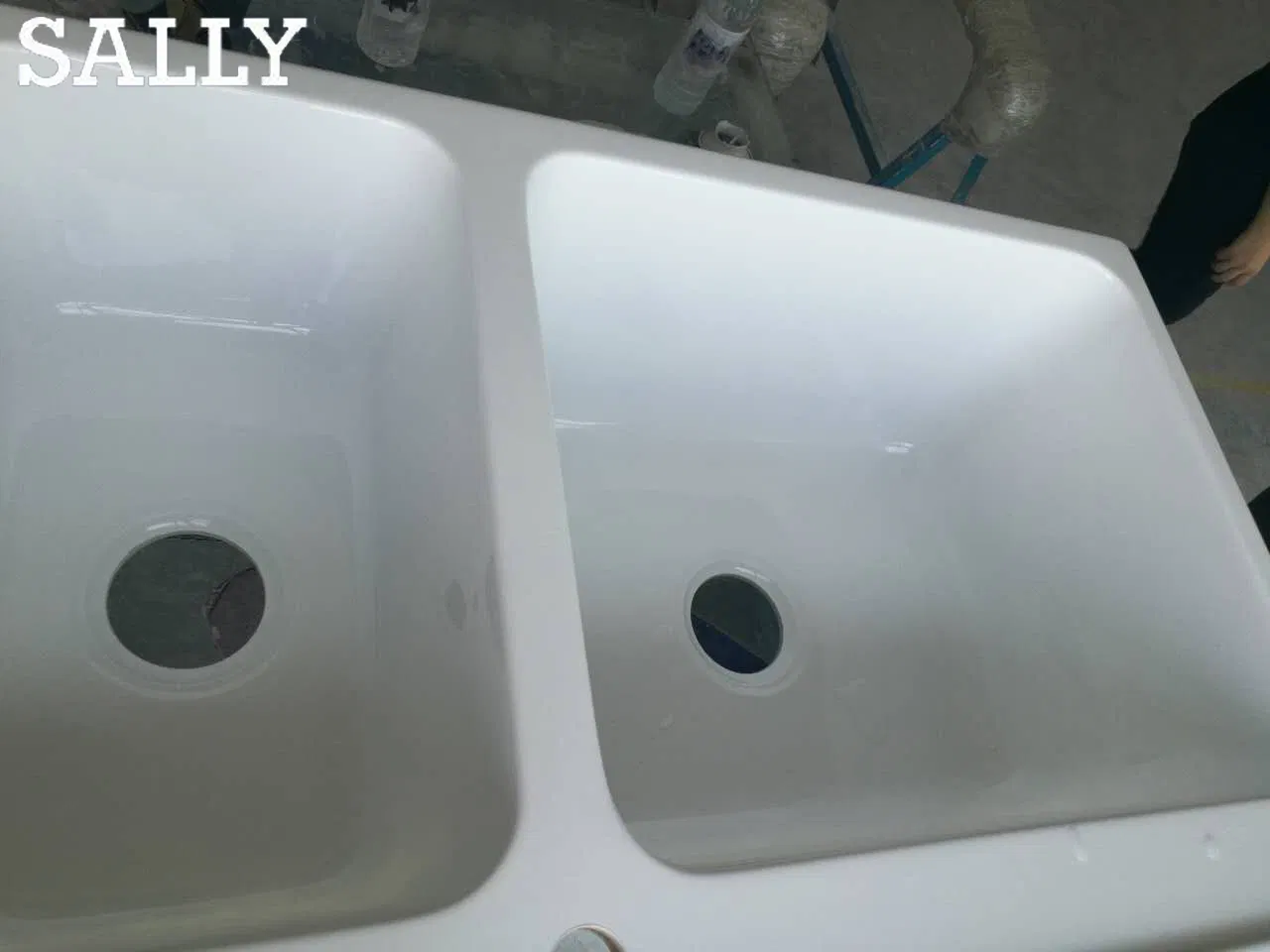Elegant Double Basin Laundry Sink in Durable Acrylic Design