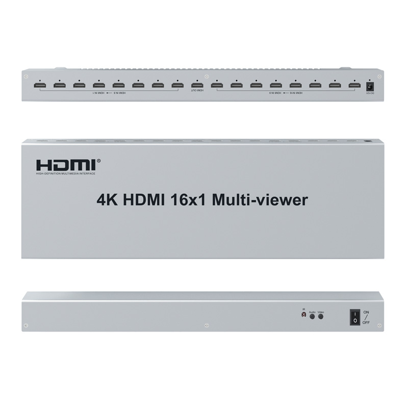 Custom 4K@60Hz HDMI 16X1 Quad Multi Viewer 16 Ways Multi Viewer Seamless Switching