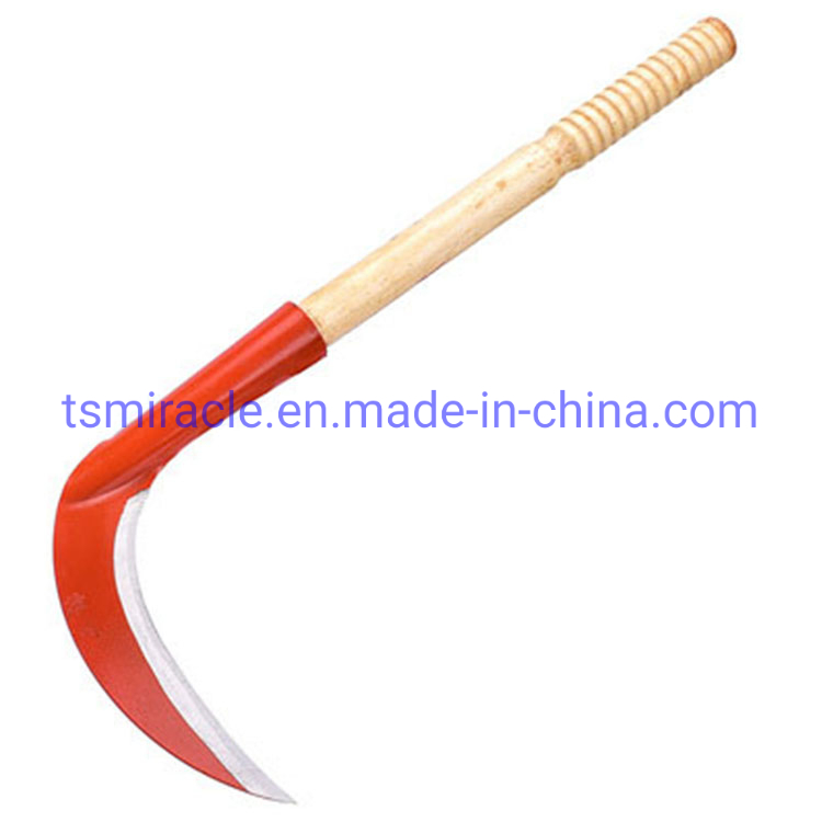 Agricultural Hand Tools Farming Scythe Garden Grass Pruning Sickle with Wooden Handle