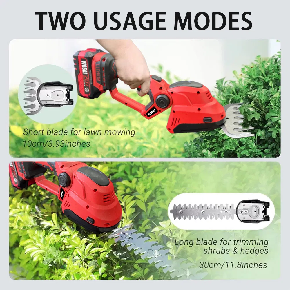 Wosai 20V Cordless Brushless Grass Hedge Shears, Rechargeable Lithium Battery Powered Garden Trimmer for Shrub Grass Pruning