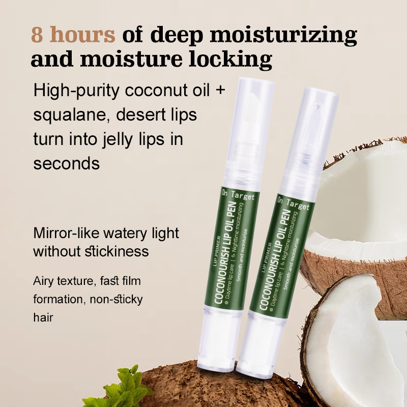 Coconut Oil Lip Gel Pen Moisturizing, Hydrating, and Cracked Lip Prevention Formula
