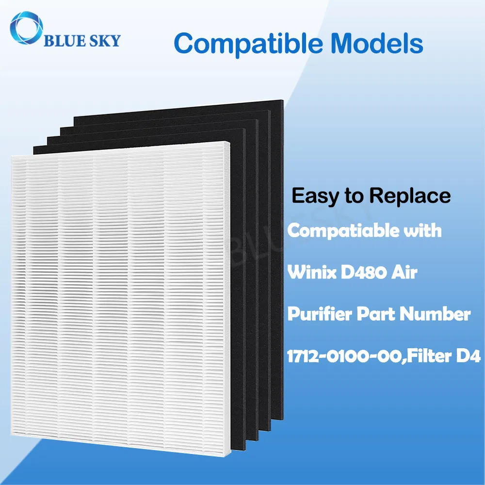H13 True HEPA Air Purifier Filter D4 + 4 Activated Carbon Filter for Winix D480 Air Purifier Part 1712-0100-00