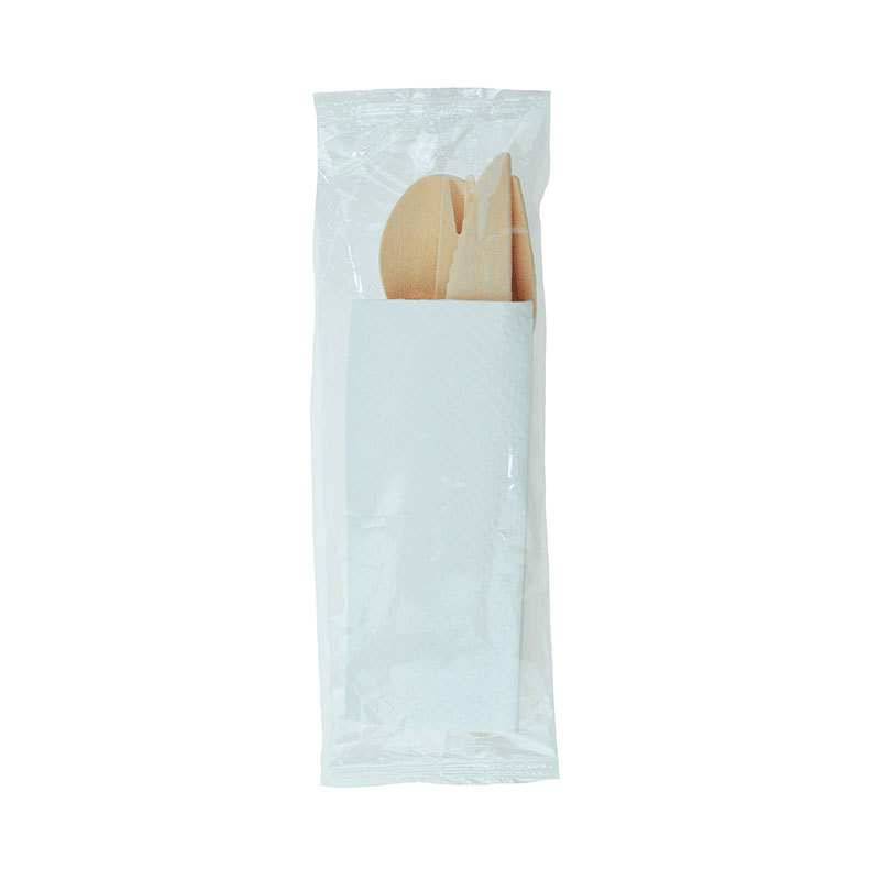 200 Sets 4 in 1 Disposable Wooden Cutlery Set Biodegradable Eco-Friendly Cutlery Set