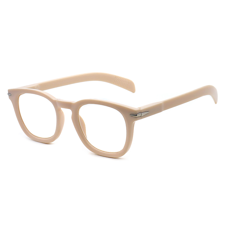 New Retro Round Full Frame Custom Logo OEM Reading Glasses with Metal Decoration