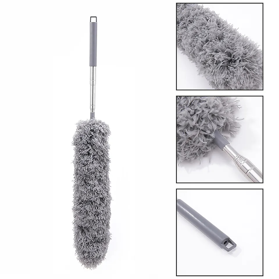 Extendable Feather Duster Stainless Steel Extension Pole Extra Long Telescopic Duster