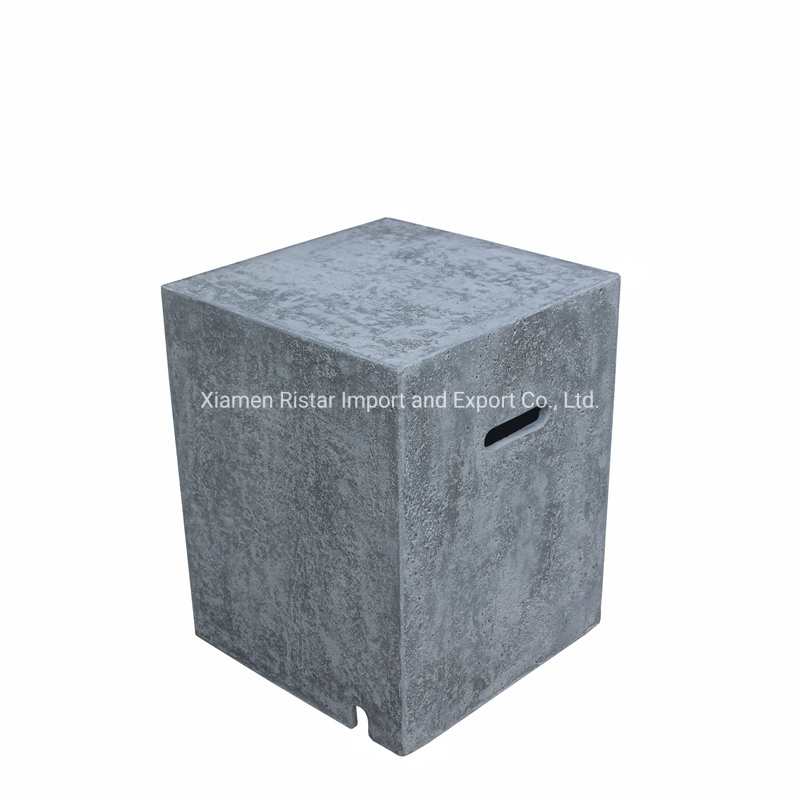 High Performance Cast Concrete Table Square Fire Pit Gas Tank Cover Side Table