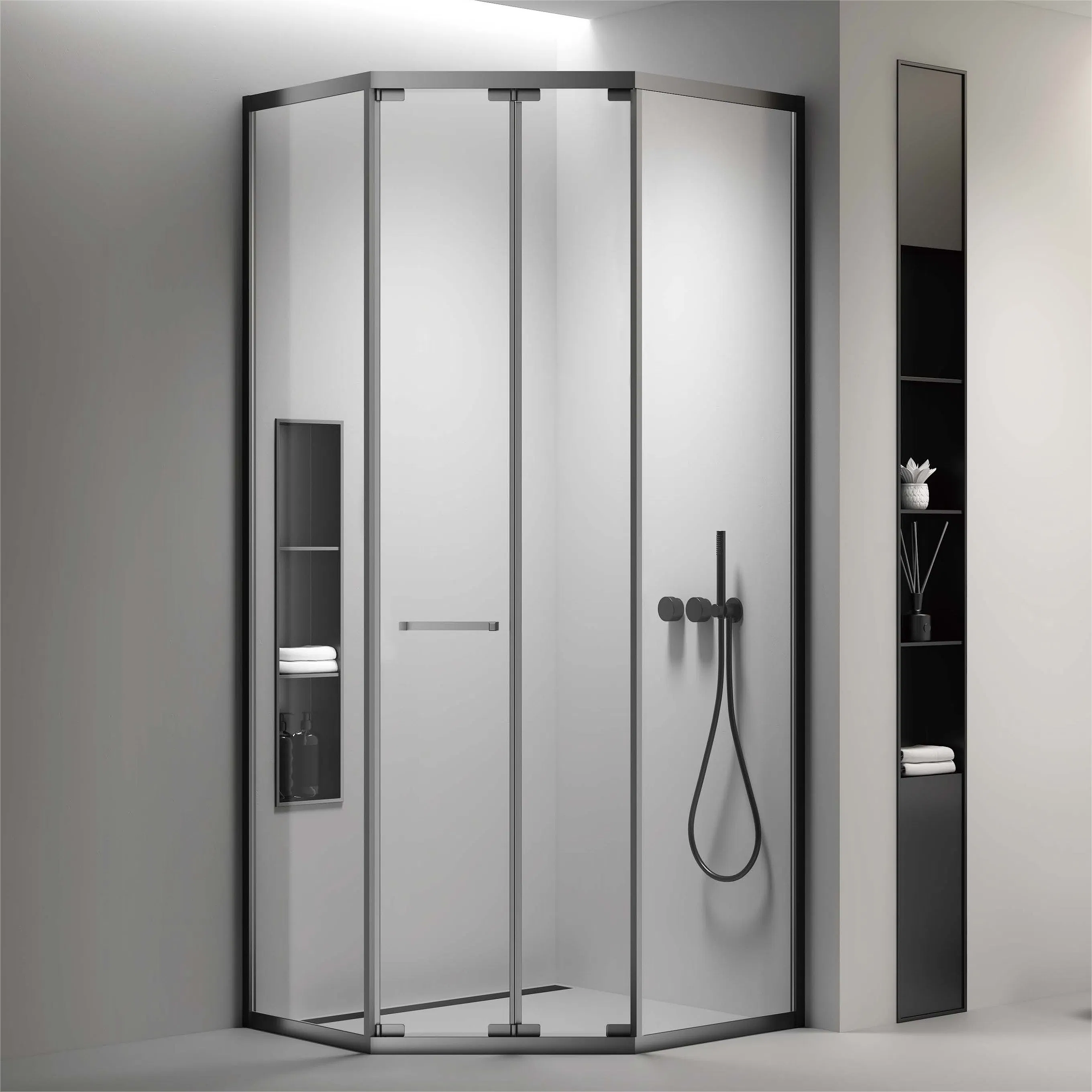 Elegant Frameless Shower Enclosure with Modern Shower Door Design