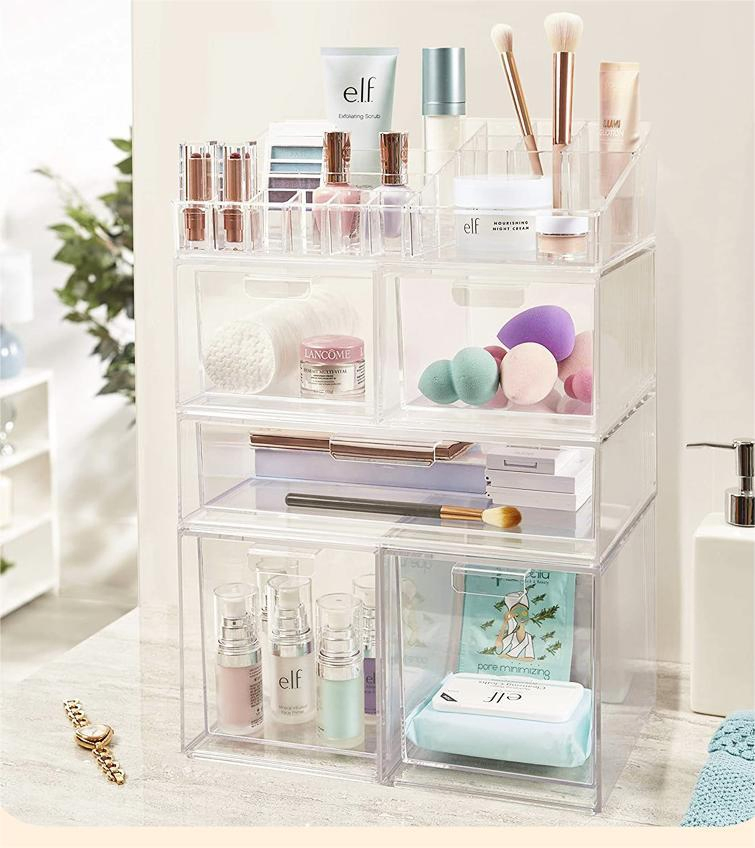 Desktop Transparent Acrylic Storage Box Storage Cosmetic Jewelry Finishing Drawer Box
