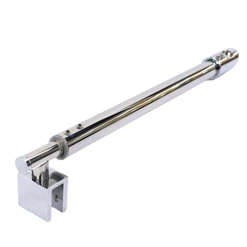 Premium 180-Degree Glass Shower Rail Support Bar with Clips