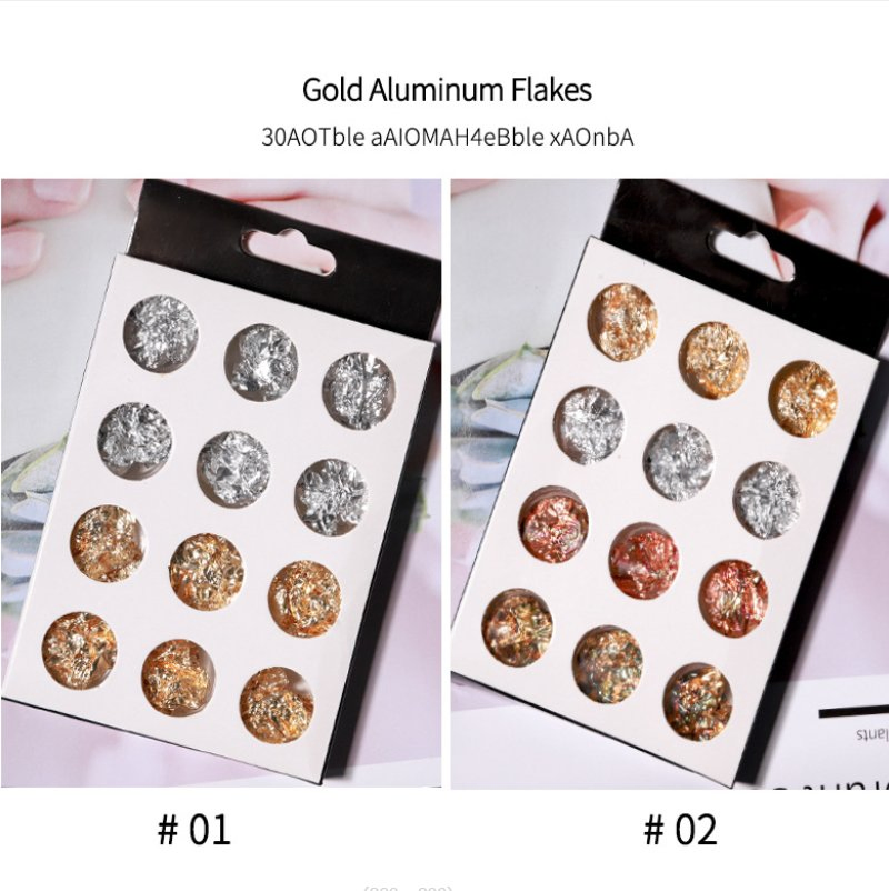 Gold Leaf Flakes Gold Silver Nail Art Nail Decoration