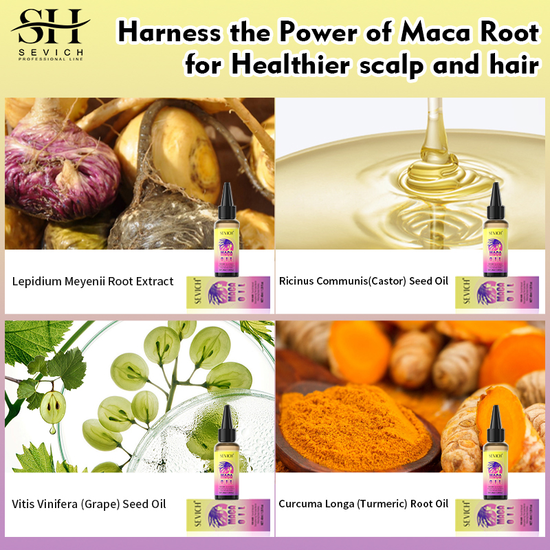 Reducing Scalp Dryness Maca Powder Hair Growth Shampoo Conditioner Maca Oil Serum