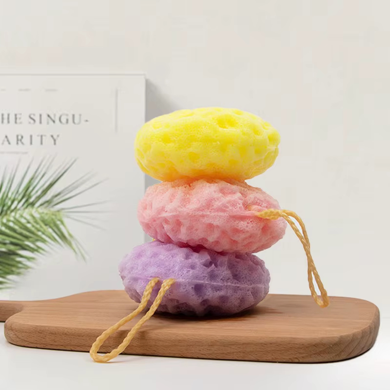 Hot Sale Cheese Bath Ball Soft Foaming Body Cleanser Honeycomb Sponge Facial Cleansing Artifact Home Use Bath Brushes and Scrubbers