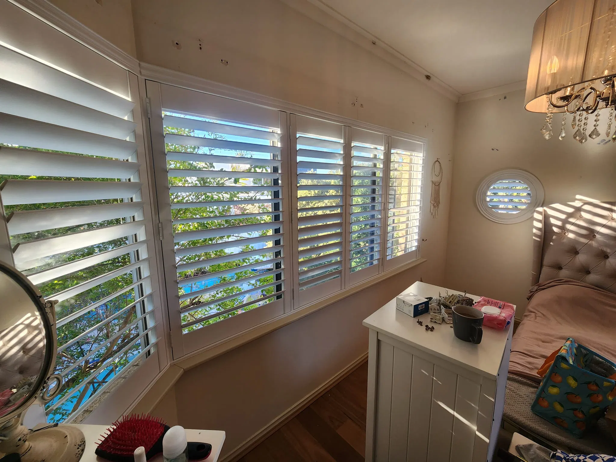 Stylish and Durable Round Window Shutters for Your Home or Office
