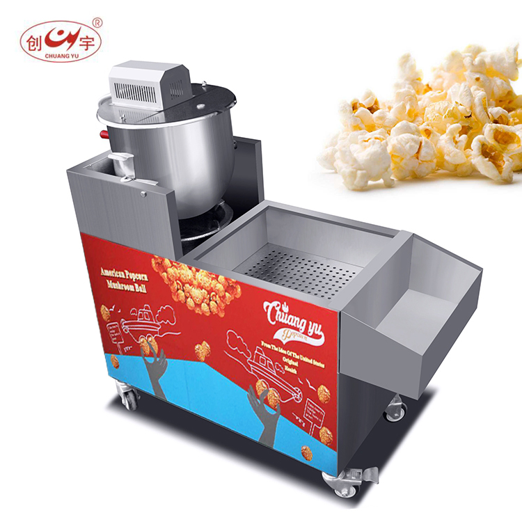 Chuangyu Automatic Industrial Distributric Gas Popcorn Machine with Cart