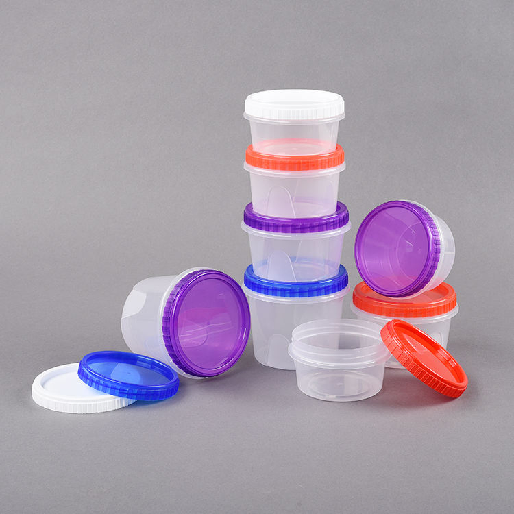 Factory OEM ODM Reusable PP Round Cup with Twist Lids for Chocolate Biscuits Cookies Nuts Plastic Storage Container