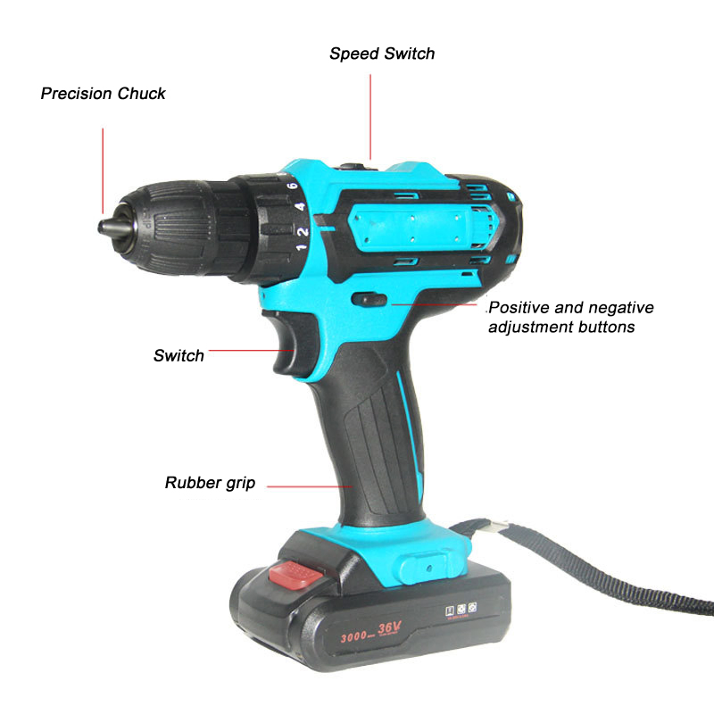 Custom Machine Lithium Battery High Power Brushed Rechargeable Electric Hand Drill