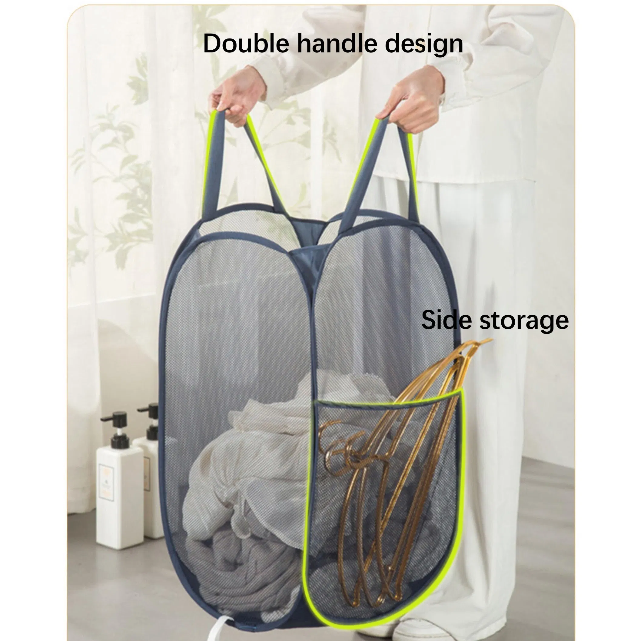 Multi-Functional Foldable Bathroom Hanging Walt Wall Dirty Clothes Large Capacity Laundry Basket