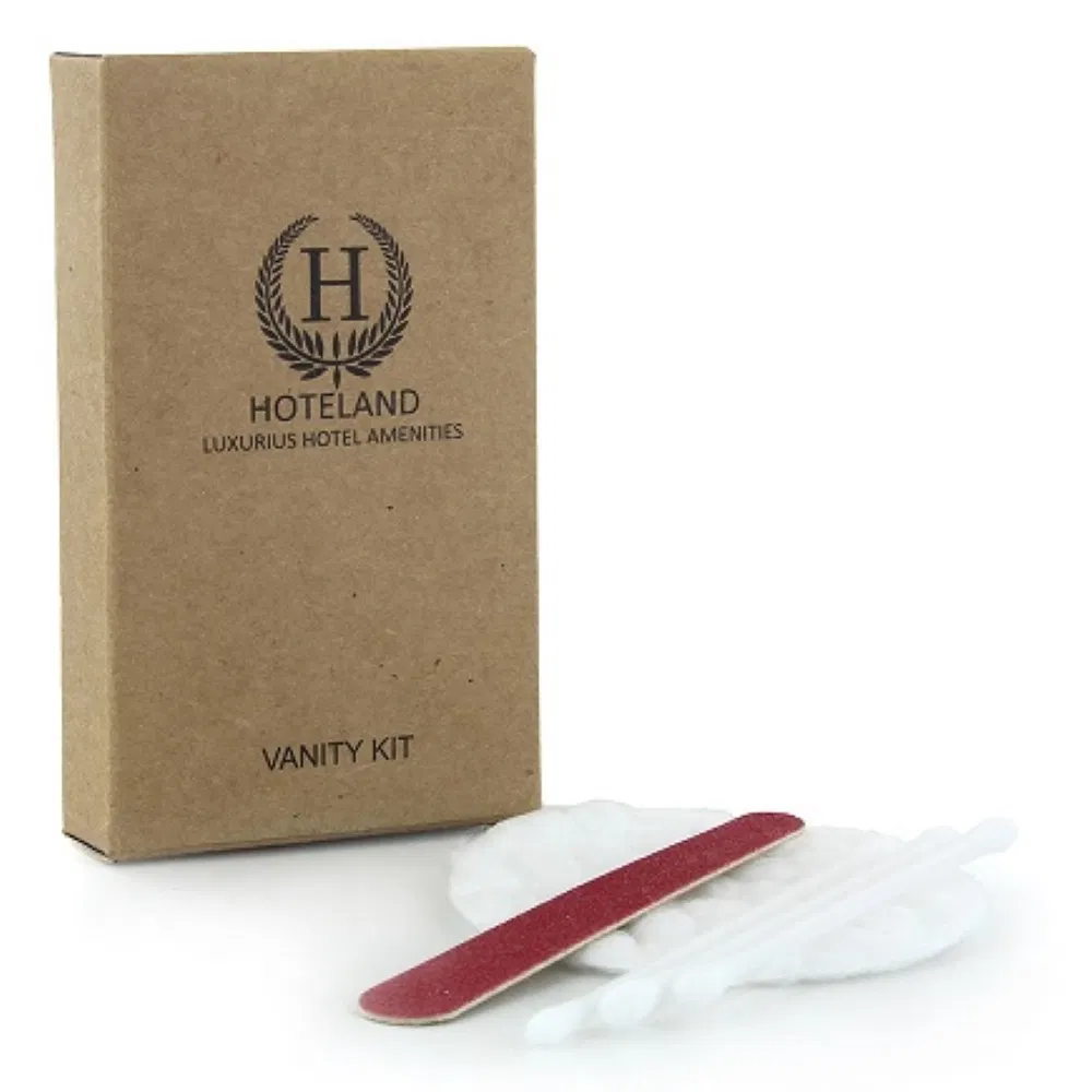 Vanity Kits in Kraft Paper Box with Hotel Amenities for Guest Room