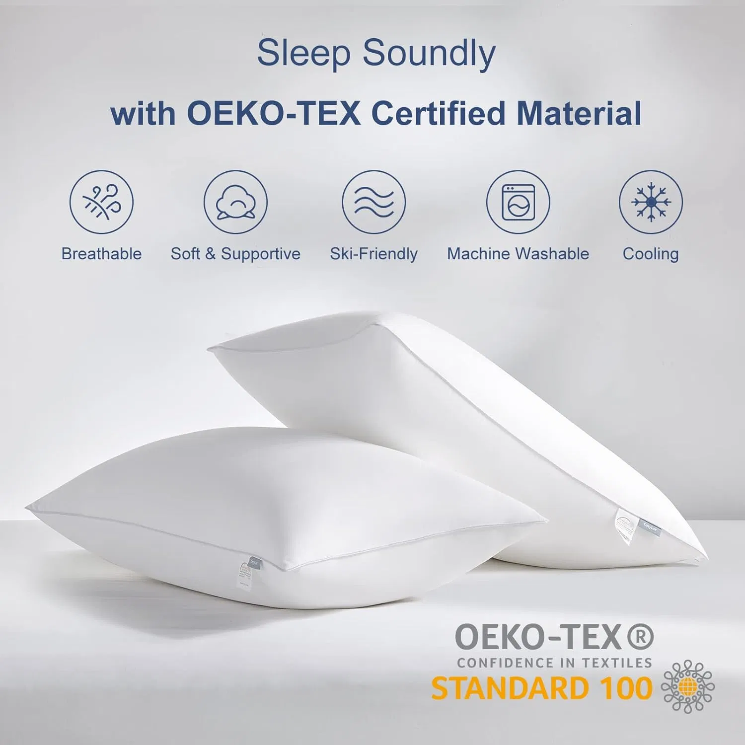 Hotel Quality Down Alternative Pillow Supportive Fluffy Pillows with Microfiber Cover