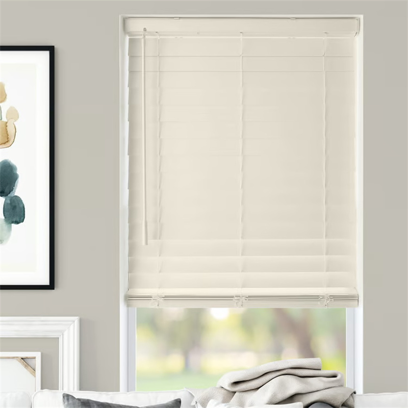 Factory 2inches Faux Wood Cordless Window Blinds PVC Faux Wood Venetian Blinds for Home Window
