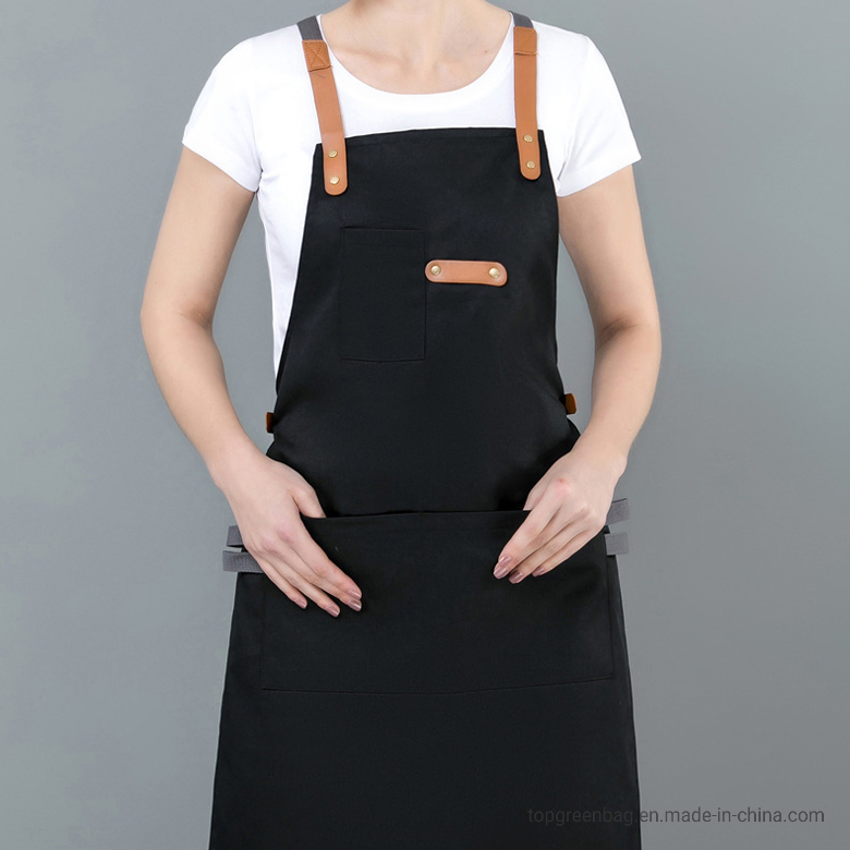 2025 Custom Logo Waterproof Kitchen Apron Fpr Cooking Mens and Womens Professional Chef or Server Bib Apron with Adjustable Straps