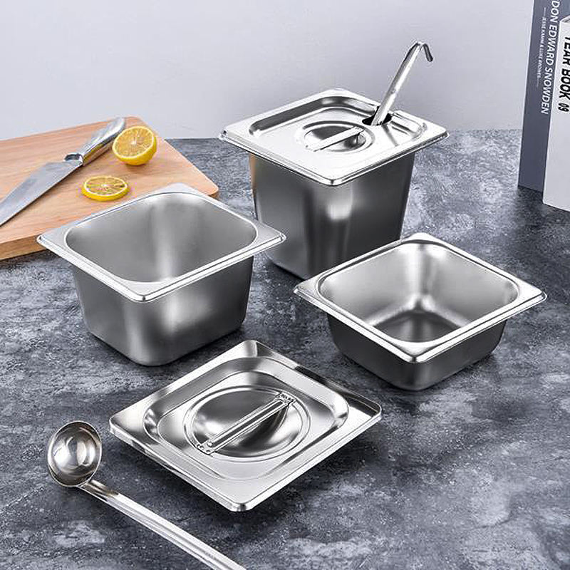 Custom 1/6 Size Hotel Restaurant Gastronorm Food Container Gn Pan Stainless Steel