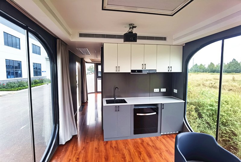 Steel Structure Container Balcony Restaurant Sleeping Prefabricated Home Prefab House Camping Pod Hotel Tiny House Space Capsule