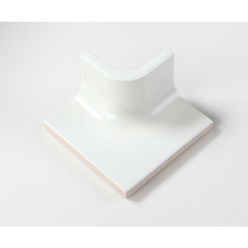 80X100mm Reception Desk Decor Cove Base Tile White Ceramic Trims