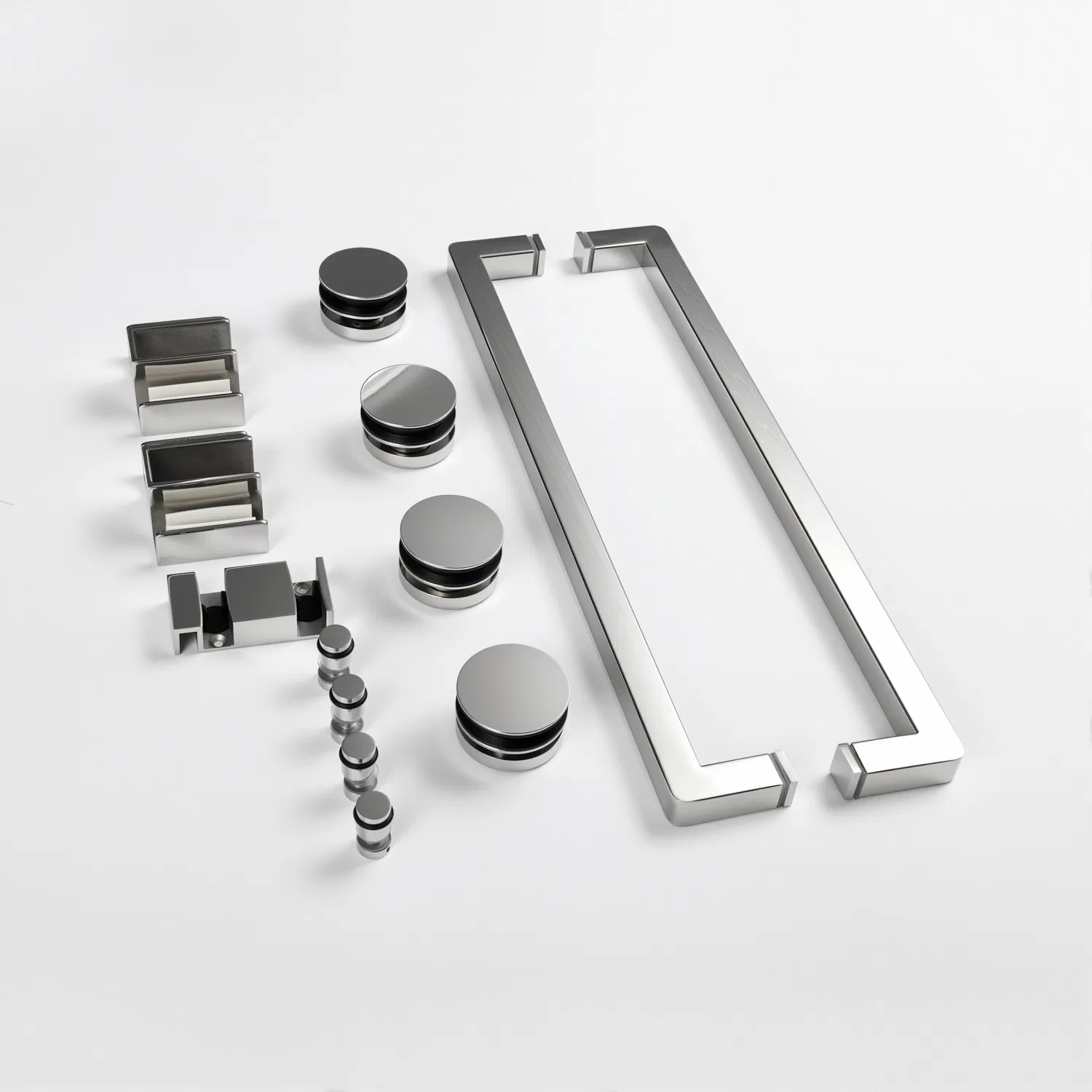 Wholesale Stainless Steel Double Sliding Door Hardware Set Frameless Glass Sliding Door Roller Hotsale Manufacturer for Bathrooms