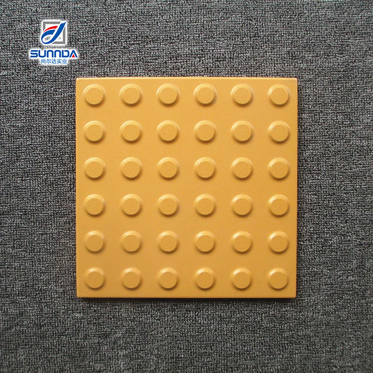Yellow Dotted Guiding Blind Ceramic Tiles Anti-Slip 30X30cm Outdoor Paving Grey Yellow Stripe Blind Porcelain Tactile Floor Tiles