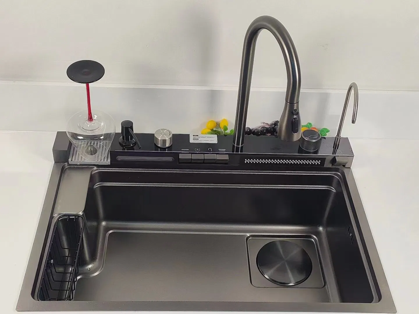 Modular Popular Kitchen Stainless Steel Smart Waterfall Square Basin Nano Black Sink