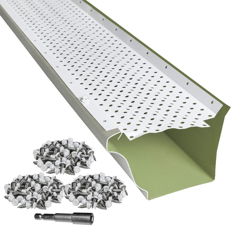 6" K-Style Gutters Mill Finish Aluminum Leaf Guard Gutter