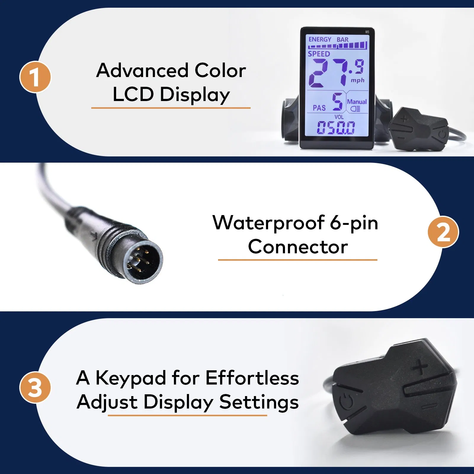 LED Display Smart Bike Speedometer for Electric Bicycles with Computer