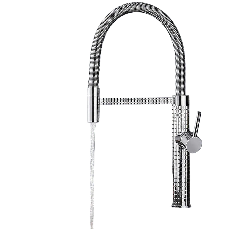 Gunmetal Stainless Steel and Brass Hammered Kitchen Sink Mixer Faucet