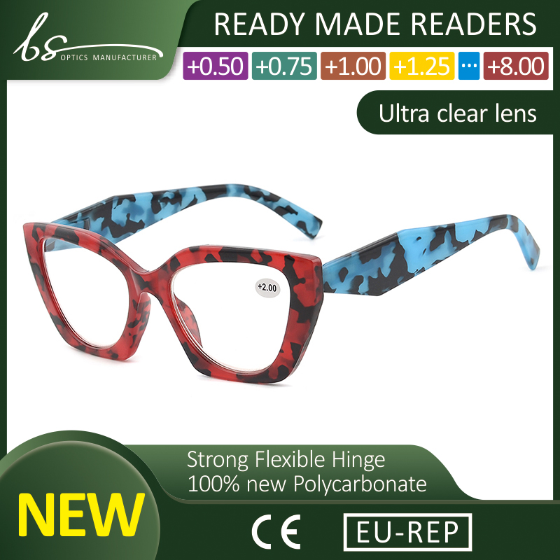 Wholesale Wide Frame Custom New Reading Glasses with Colorful Tortoiseshell Design