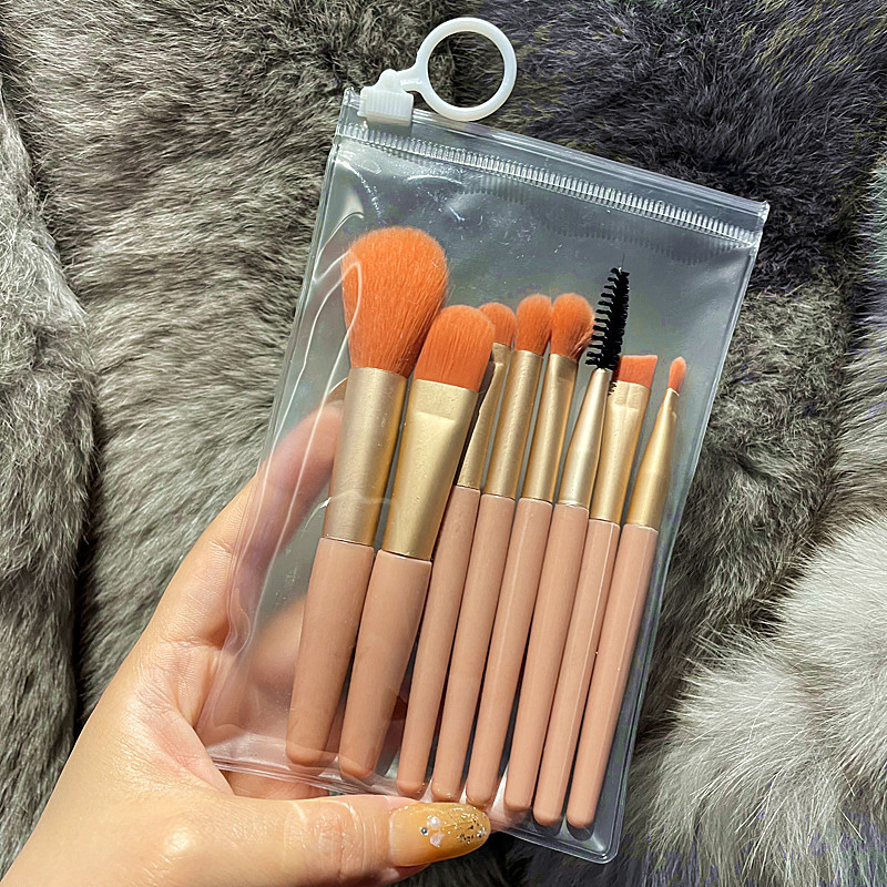 8 Makeup Brush Set Portable Short Super Soft Travel Installation
