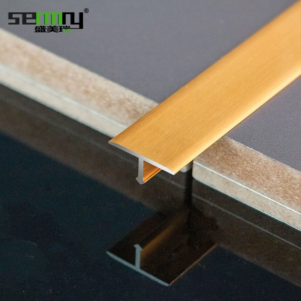 Fashion Design Aluminum Alloy Wall Flooring Accessories T Shape Trimming Corner T Channel Transition Metal Tile Trim T Shape