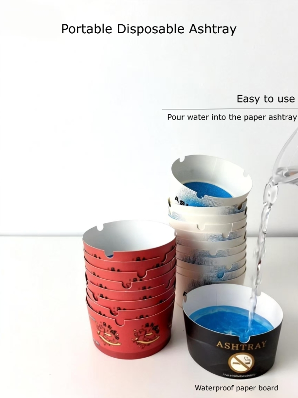 Disposable Foam Ashtray Portable Eco-Friendly Ashtray for Hotel, Airline, Restaurant, Home & Outdoor Use Wholesale