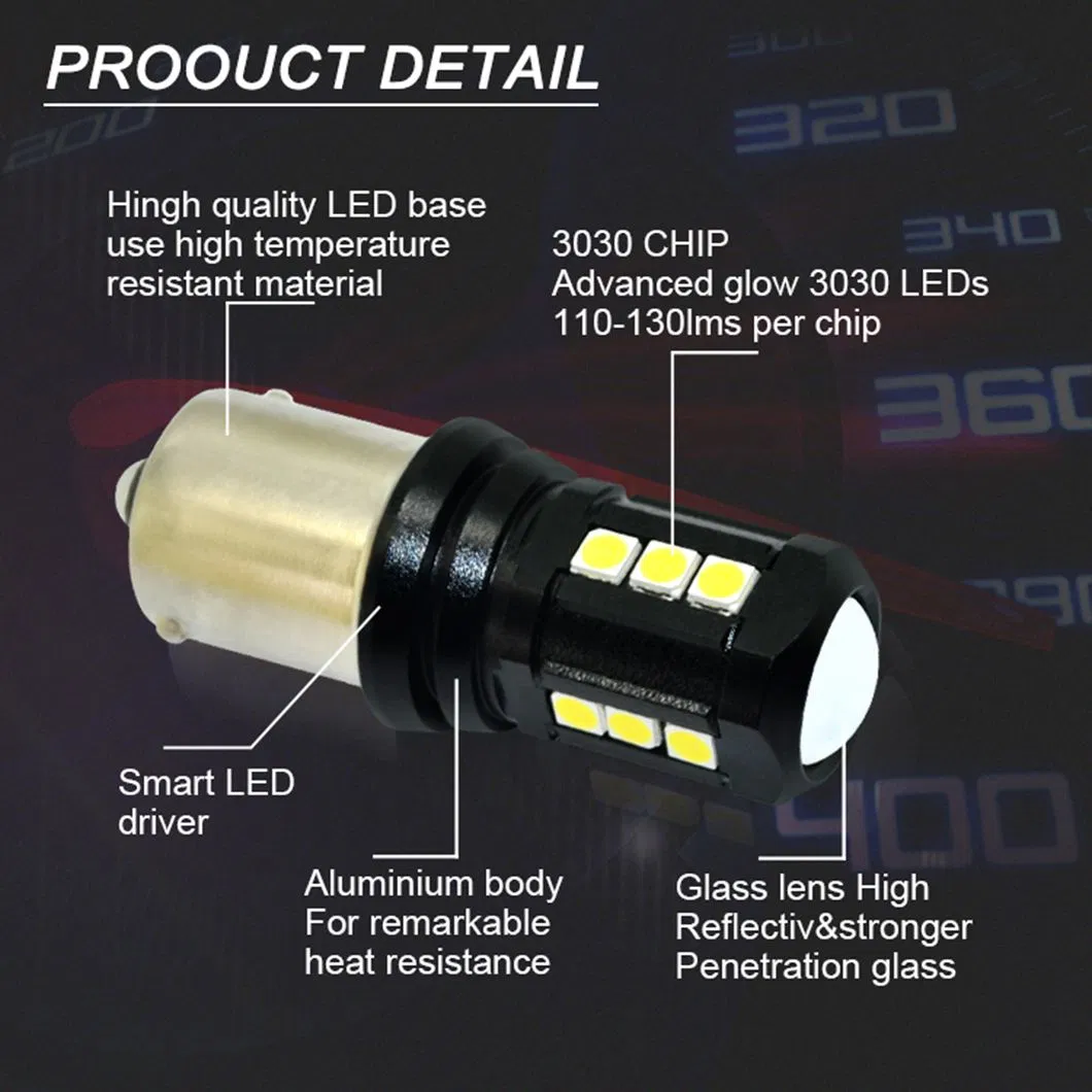 Светодиодные лампы G-View 17SMD 1156 для авто (янтарный/белый/красный)