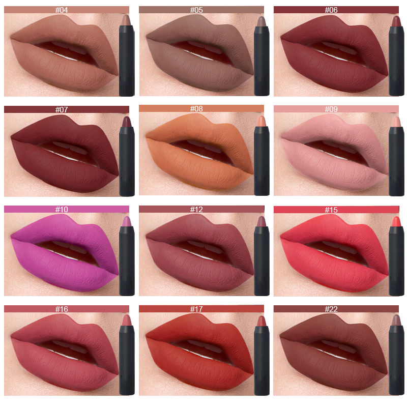 New 100% Natural Lip Crayon Make up Matte Lipstick Waterproof