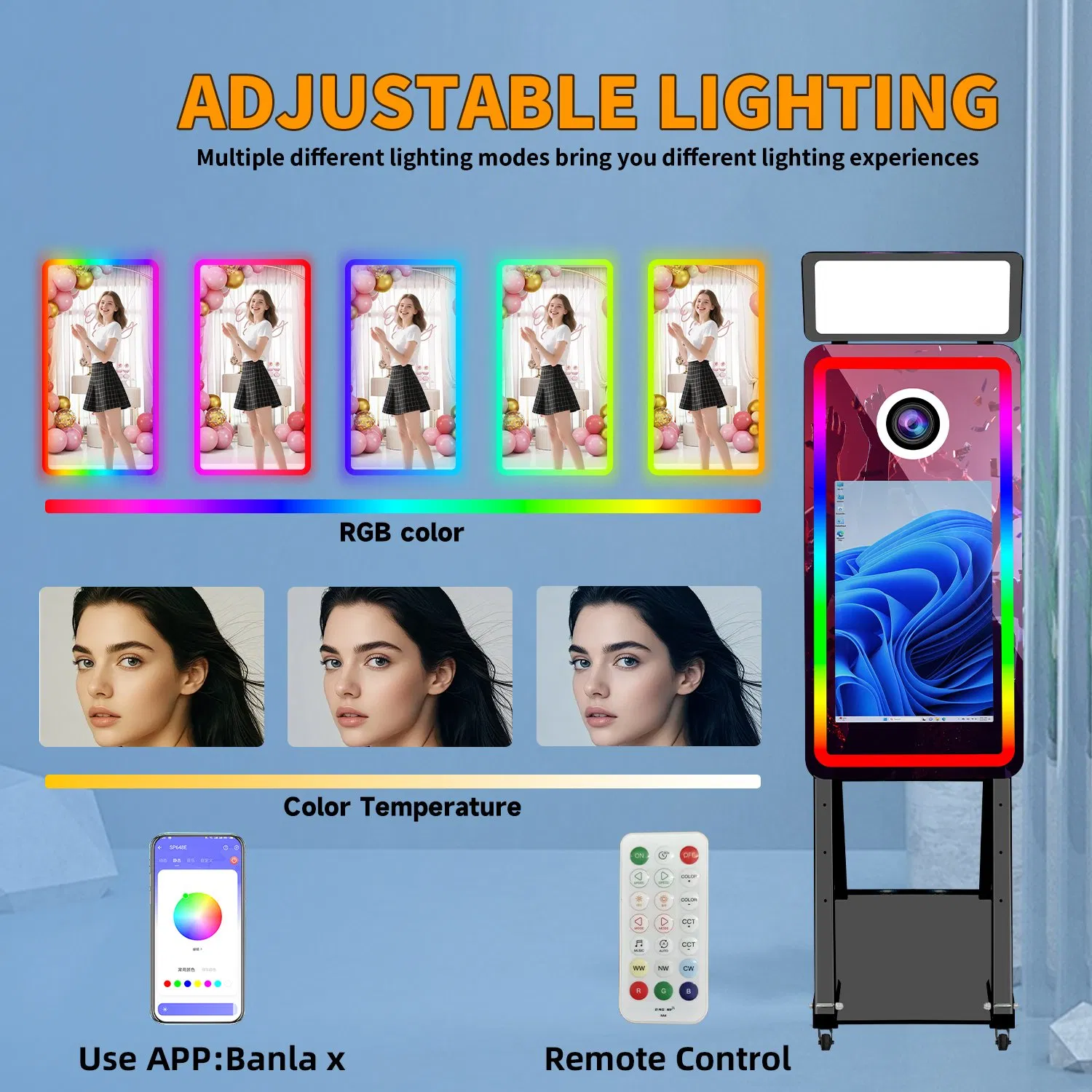 Винтажная фотобудка Magic Mirror с зеркалом и лампами