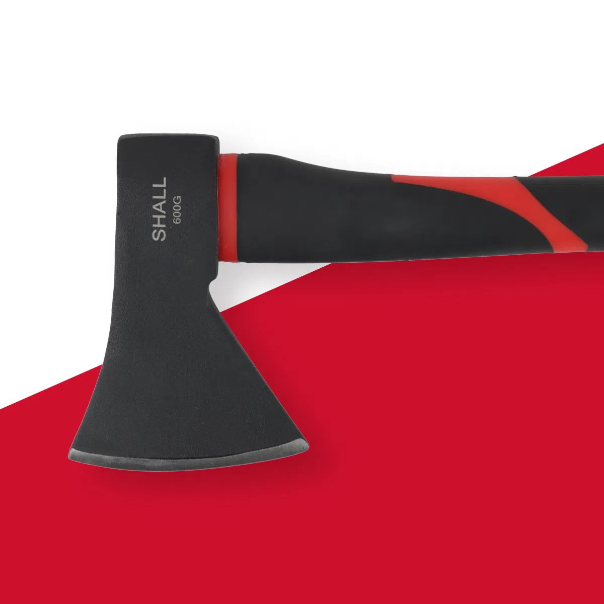 Hatchet Axe with Steel and Plastic Fiberglass Handle 600g Head Weight Heat-Treated Blade, Anti-Slip Grip, Perfect for Camping