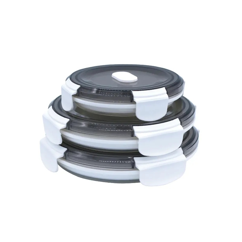 Складной силиконовый контейнер для еды, 3 предмета