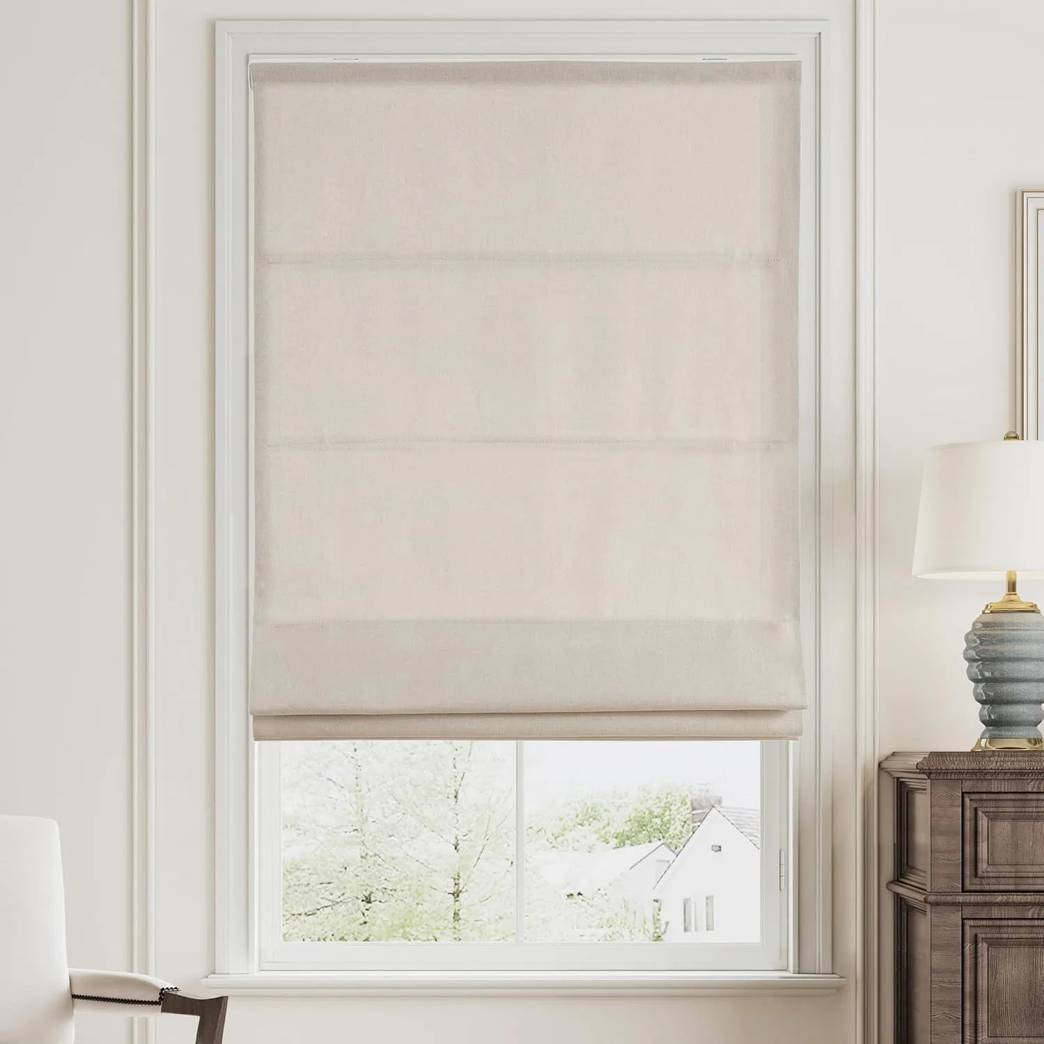 Roman Blinds Electric System Blackout Cordless Home Louver Roller Blind
