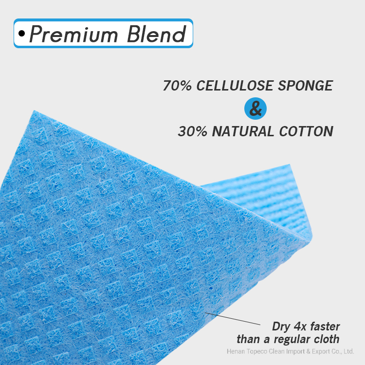 Topeco Compressed Non-Scratch Cellulose Dish Cloth Sponge White Absorbent