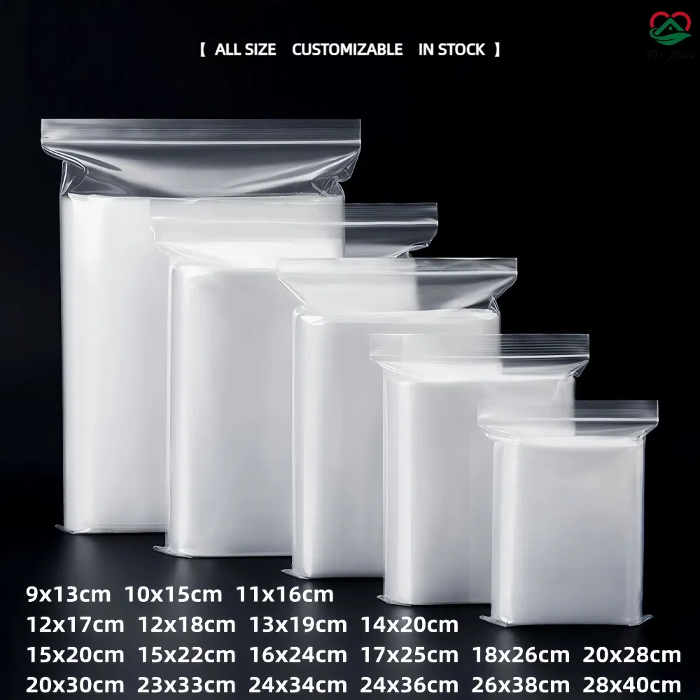 Wholesale Custom Clear Transparent Food Resealable Zipper Packaging Zip Lock Bags