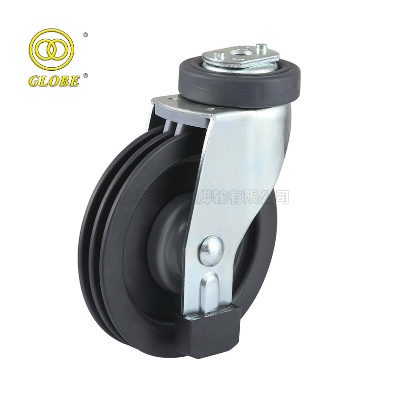 Two Slices Elevator Caster Wheels with Bolt Hole Threaded Stem Spinting Types